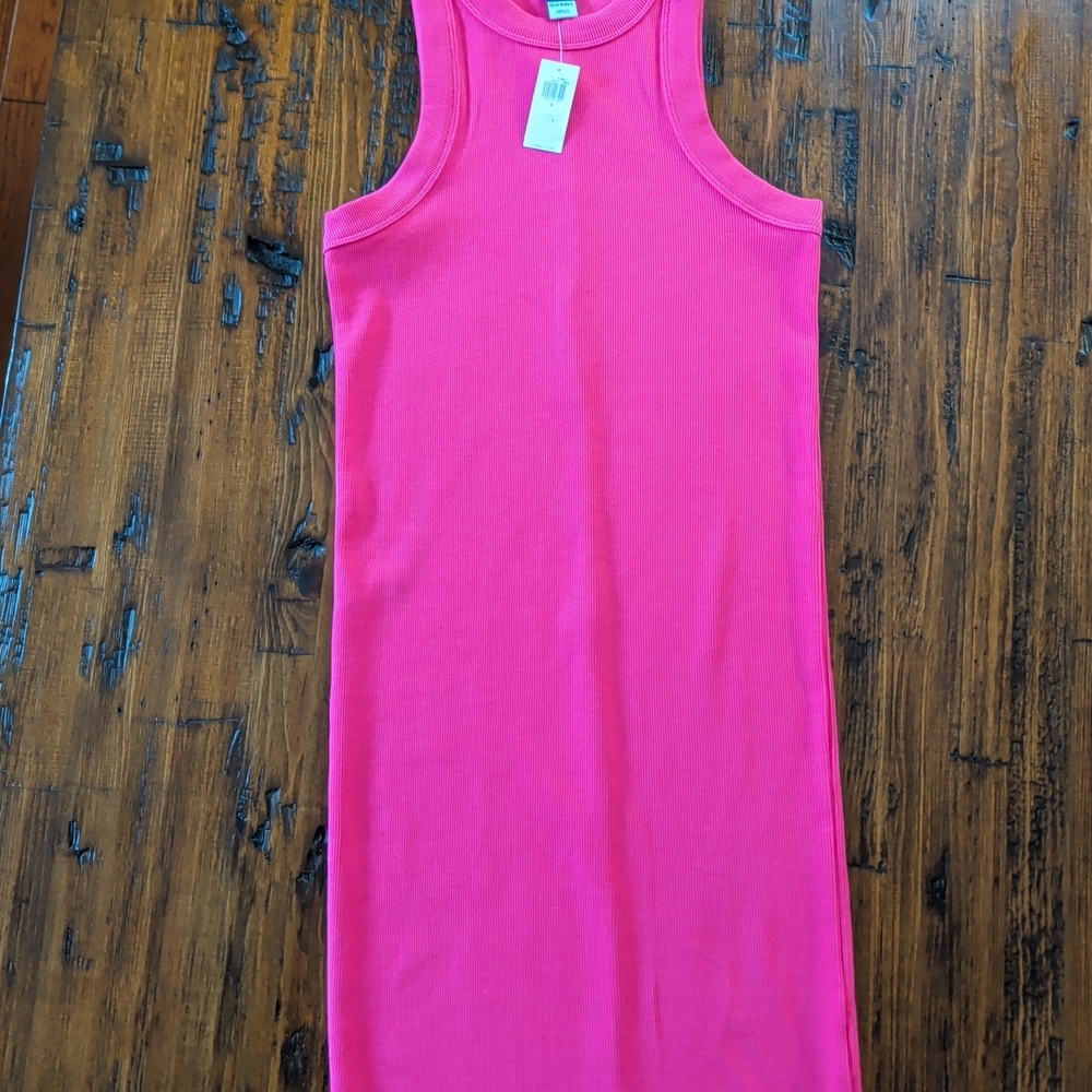 Old Navy Bright Pink Tank Mini Bodycon Dress Size Small New - Picture 2 of 15